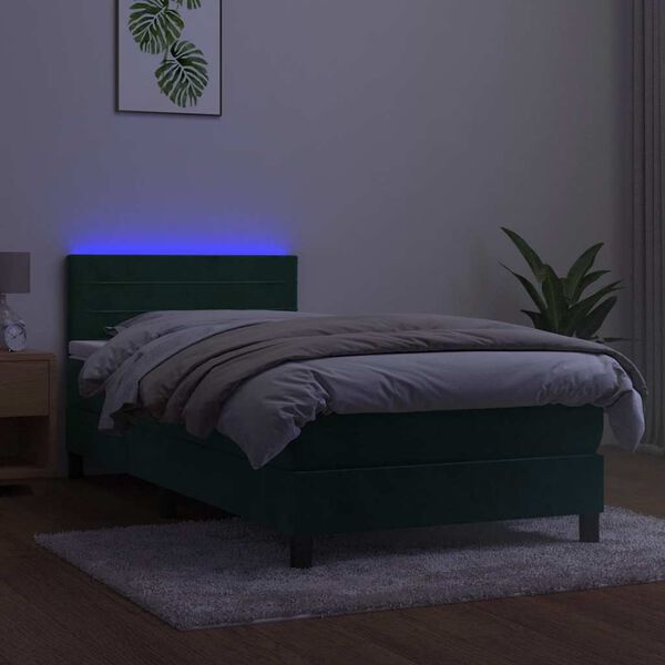 vidaXL &Kappa;&rho;&epsilon;&beta;ά&tau;&iota; Boxspring &mu;&epsilon; &Sigma;&tau;&rho;ώ&mu;&alpha; & LED &Sigma;&kappa;. &Pi;&rho;ά&sigma;&iota;&nu;&omicron; 80x200 &epsilon;&kappa; &Beta;&epsilon;&lambda;&omicron;ύ&delta;&omicron;