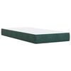 vidaXL Κρεβάτι Boxspring με Στρώμα Σκούρο Πράσινο 90x200 εκ. Βελούδινο