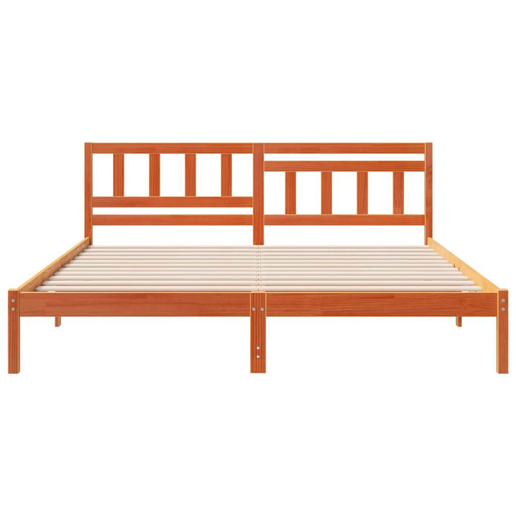 vidaXL Σκελετός Κρεβατιού Καφέ κεριού 140 x 200 cm Μασίφ ξύλο πεύκου