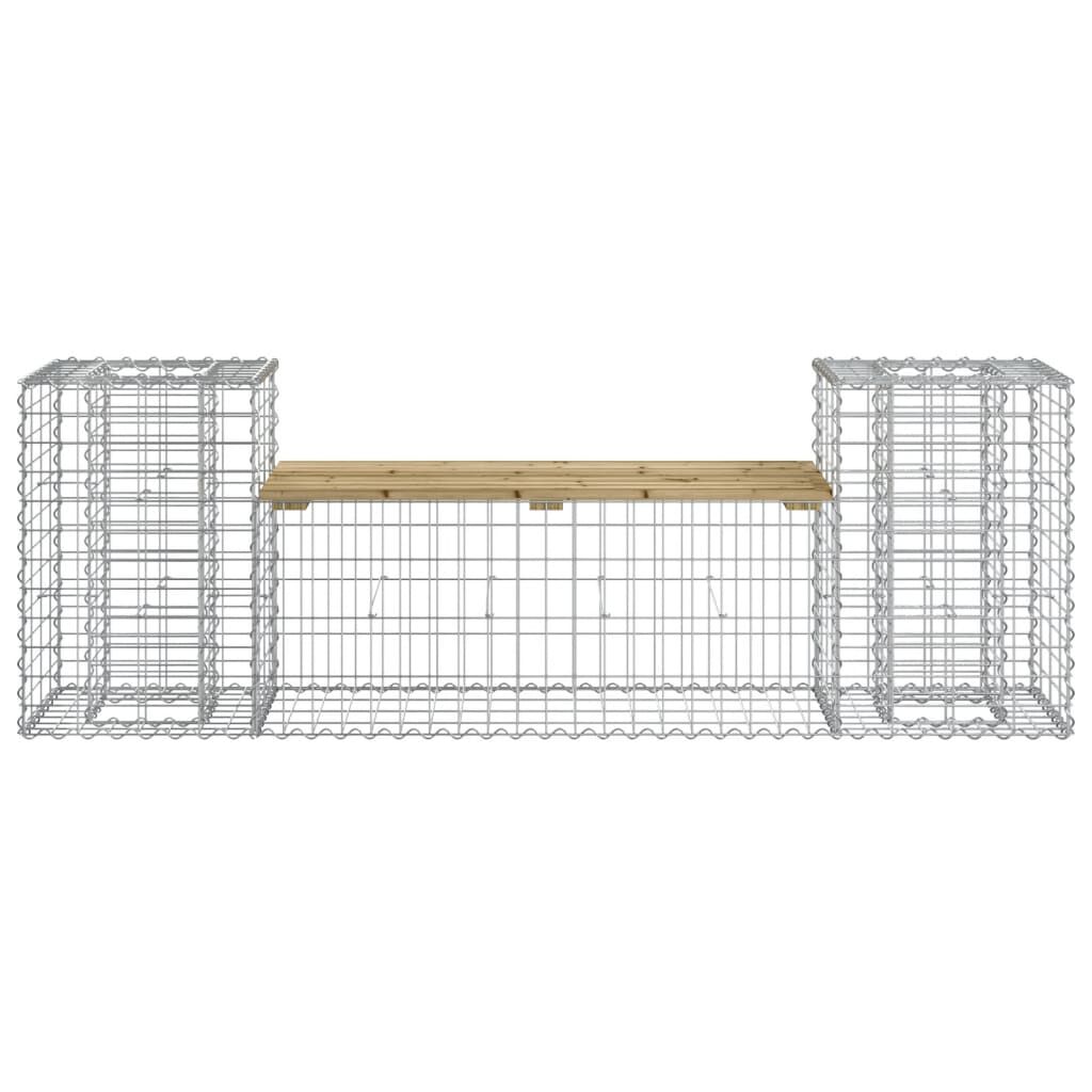vidaXL Παγκάκι Κήπου Συρματοκιβώτιο 183x41x60,5 εκ. Εμποτ. Ξύλο Πεύκου
