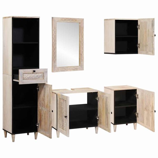 vidaXL Σετ Επίπλων Μπάνιου με συρτάρι 5 pcs Λευκό 38 x 33 x 160 εκ.