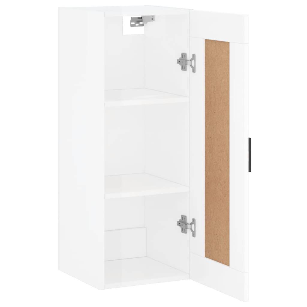 vidaXL Ντουλάπι Τοίχου Γυαλιστερό Λευκό 34,5 x 34 x 90 εκ. Επεξ. Ξύλο