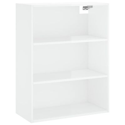 vidaXL Ντουλάπι Γυαλιστερό Λευκό 69,5x34x180 εκ. Επεξεργασμένο Ξύλο