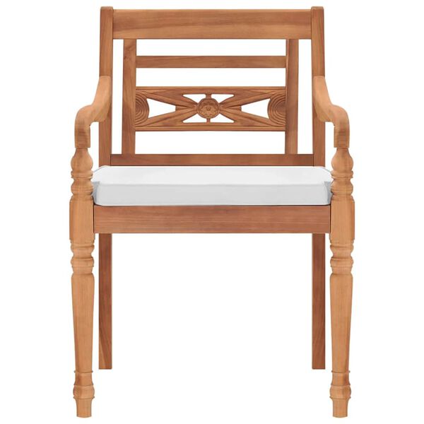 vidaXL Καρέκλες Batavia 2 τεμ. από Μασίφ Ξύλο Teak με Μαξιλάρια