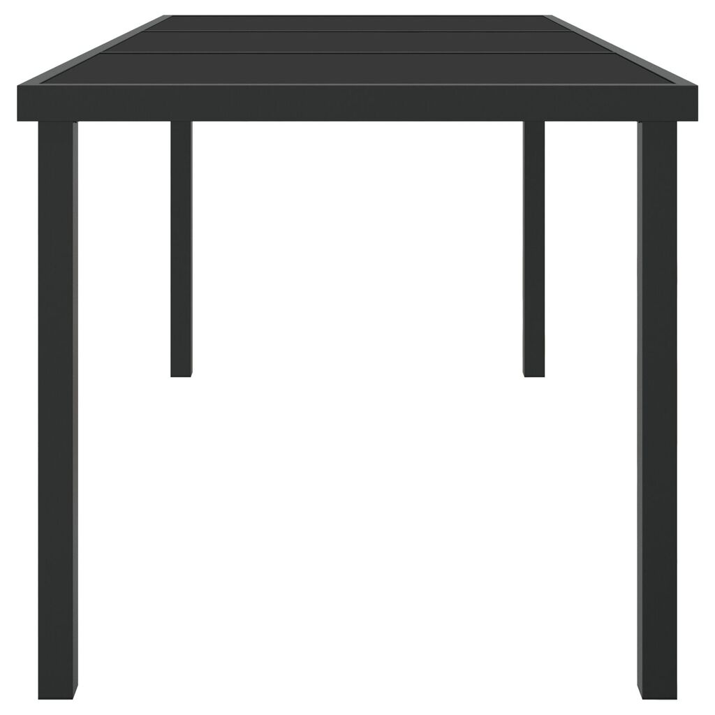 vidaXL Τραπέζι Κήπου Μαύρο 160x80x73 εκ. Σκληρυμένο Γυαλί