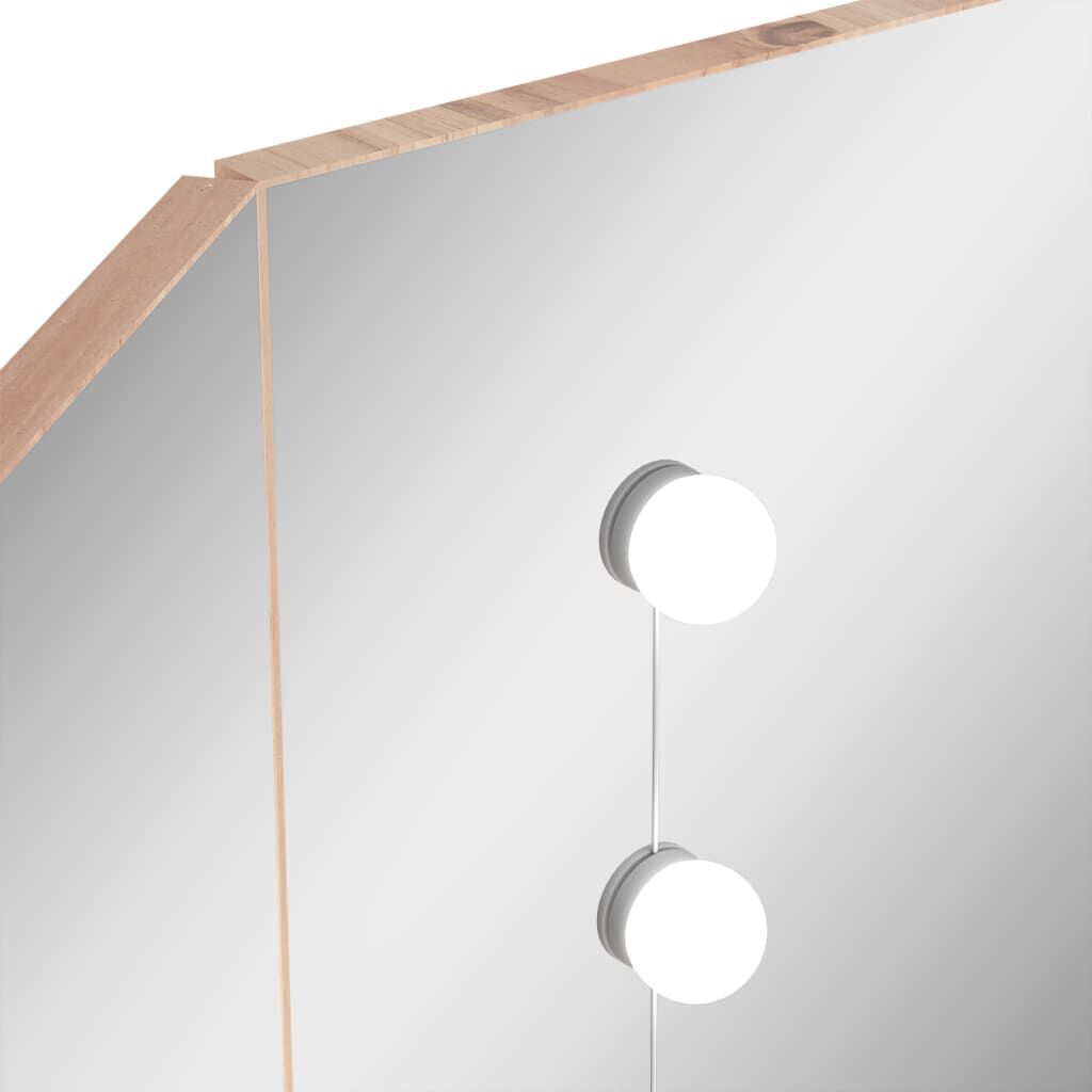 vidaXL Μπουντουάρ Γωνιακό με LED Χρώμα Δρυς 111 x 54 x 141,5 εκ.