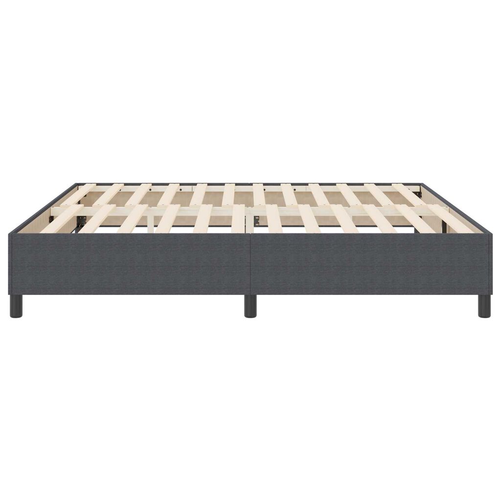 Κρεβάτι Box Spring vidaXL Σκούρο Γκρι 200x200 εκ Υφασμα Κορντούρα