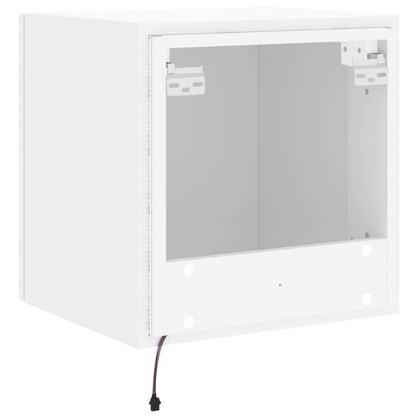 vidaXL Έπιπλα Τοίχου Τηλεόρασης με LED 2 Τεμ. Λευκά 40,5x35x40 εκ.
