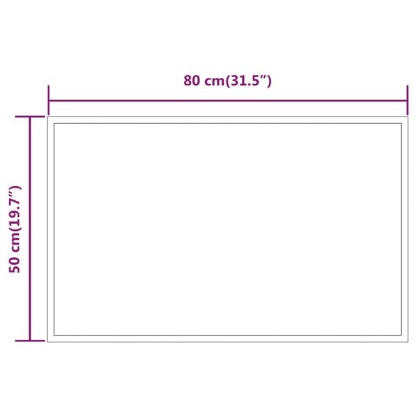 vidaXL Καθρέφτης Μπάνιου με LED 80x50 εκ.