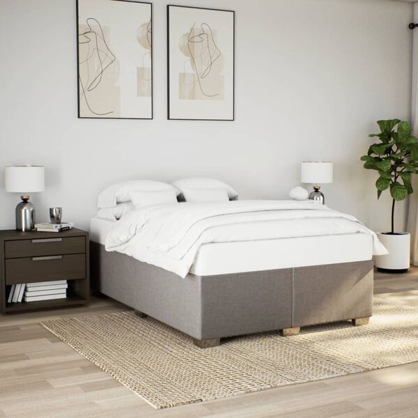 vidaXL &Kappa;&rho;&epsilon;&beta;ά&tau;&iota; Boxspring &mu;&epsilon; &Sigma;&tau;&rho;ώ&mu;&alpha; Taupe 140x200 &epsilon;&kappa;. &Upsilon;&phi;&alpha;&sigma;&mu;ά&tau;&iota;&nu;&omicron;