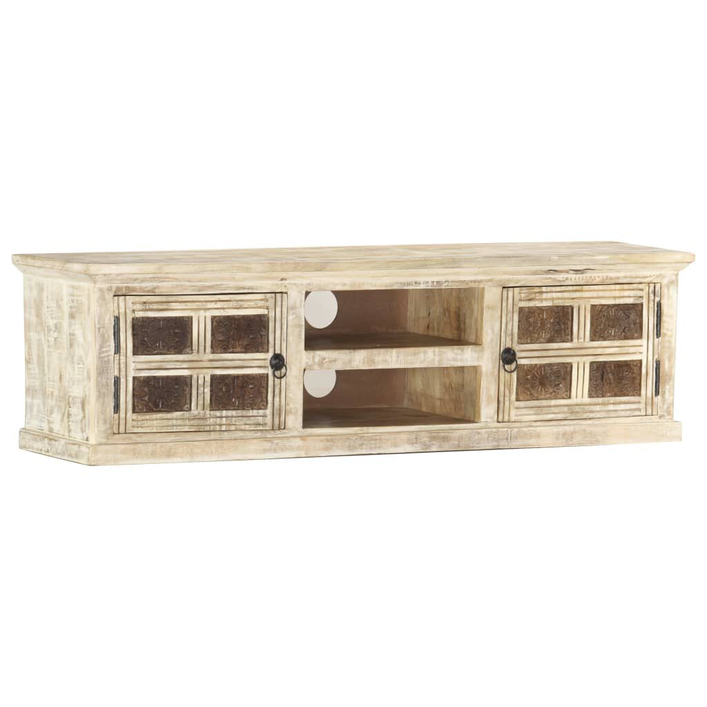 vidaXL Έπιπλο Τηλεόρασης 130 x 30 x 36 εκ. από Μασίφ Ξύλο Μάνγκο