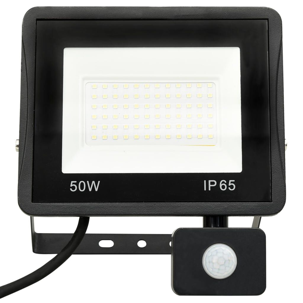 vidaXL Προβολέας LED με Αισθητήρα Θερμό Λευκό 50 W