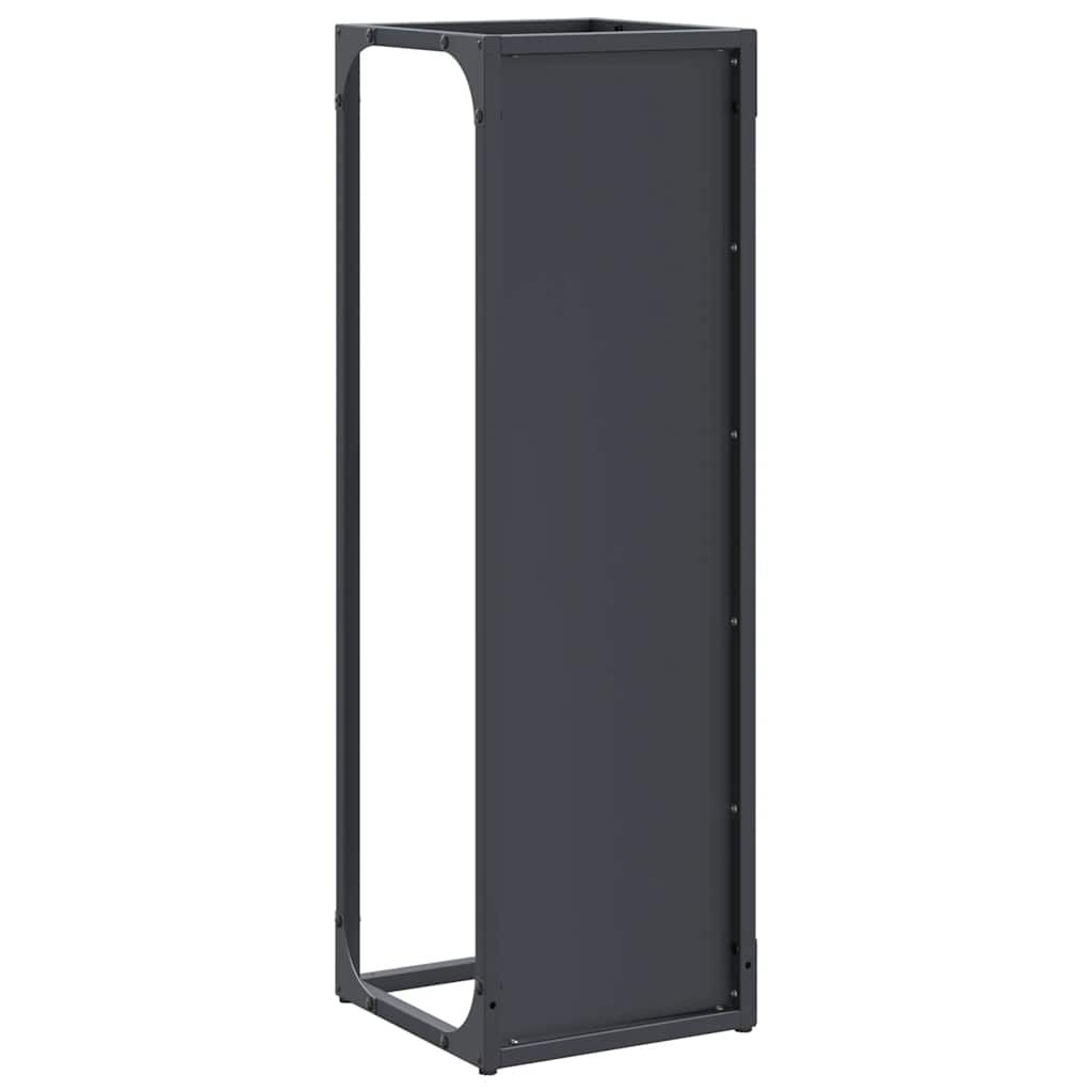 vidaXL Ράφι για καυσόξυλα Ανθρακί 25x25x80 cm Ατσάλι ψυχρής έλασης