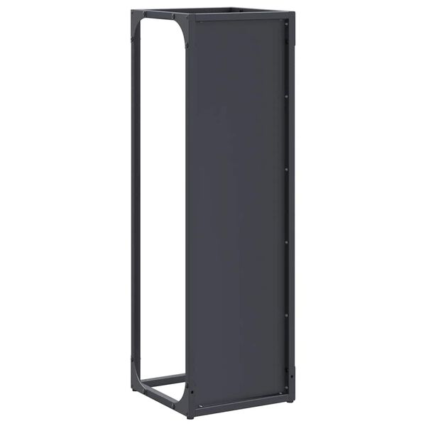 vidaXL Ράφι για καυσόξυλα Ανθρακί 25x25x80 cm Ατσάλι ψυχρής έλασης