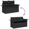 vidaXL Σετ Καναπέ Κήπου με μαξιλάρι 12 pcs Μαύρο 90 x 55 x 71 cm