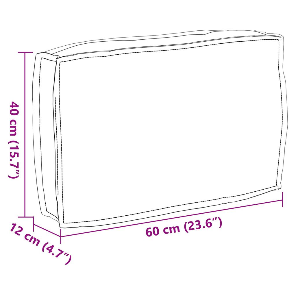vidaXL Cushion Pallet για πλάτη Taupe 60x40x12 εκ. από ύφασμα Oxford