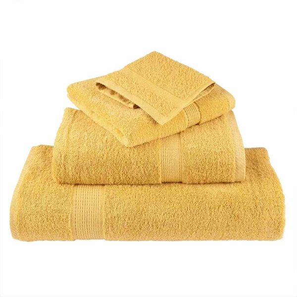 vidaXL Πετσέτες Προσώπου SOLUND 2 pcs Χρυσό Βαμβάκι