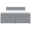 vidaXL Κρεβάτι Boxspring με Στρώμα Ανοιχτό Γκρι 180x200 εκ. Υφασμάτινο