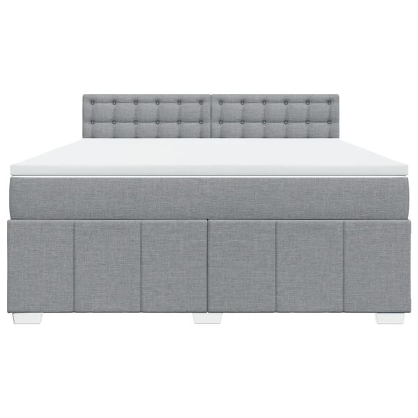 vidaXL Κρεβάτι Boxspring με Στρώμα Ανοιχτό Γκρι 180x200 εκ. Υφασμάτινο
