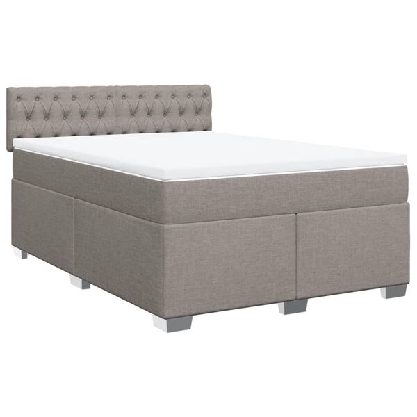 vidaXL &Kappa;&rho;&epsilon;&beta;ά&tau;&iota; Boxspring &mu;&epsilon; &Sigma;&tau;&rho;ώ&mu;&alpha; Taupe 160x200 &epsilon;&kappa;. &Upsilon;&phi;&alpha;&sigma;&mu;ά&tau;&iota;&nu;&omicron;