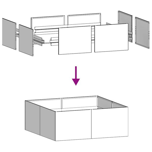 vidaXL Ζαρντινιέρα Λαδί 100x100x40 εκ. από Χάλυβα