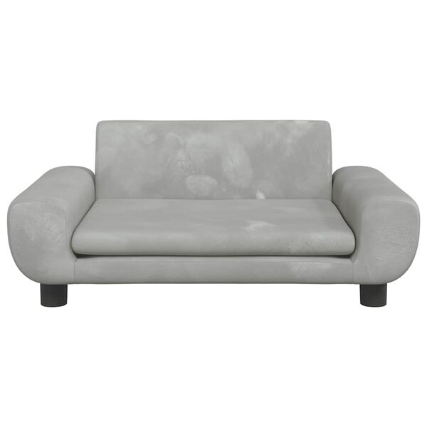 vidaXL Κρεβάτι Σκύλου Ανοιχτό Γκρι 70 x 45 x 33 εκ. Βελούδινο