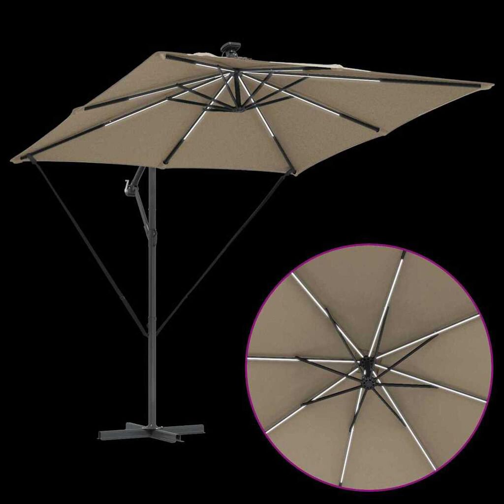 vidaXL Ομπρέλα Cantilever Banana Taupe 249 x 249 x 250 εκ.