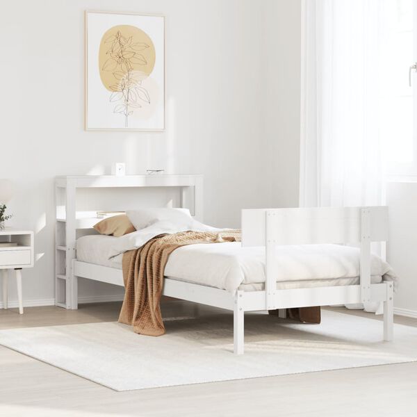 vidaXL Σκελετός Κρεβ. Χωρίς Στρώμα Λευκό 90x200 εκ Μασίφ Πεύκο