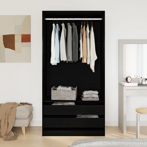 vidaXL Ντουλάπα Μαύρης Δρυς - 100 x 50 x 200 εκ. - Φτιαγμένη από Νευροξύλο