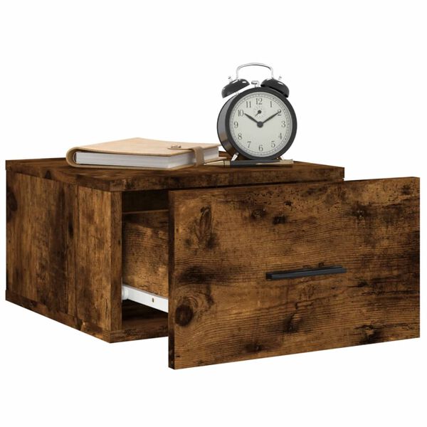 vidaXL Κομοδίνο Επιτοίχιο Καπνιστή Δρυς 35 x 35 x 20 εκ.