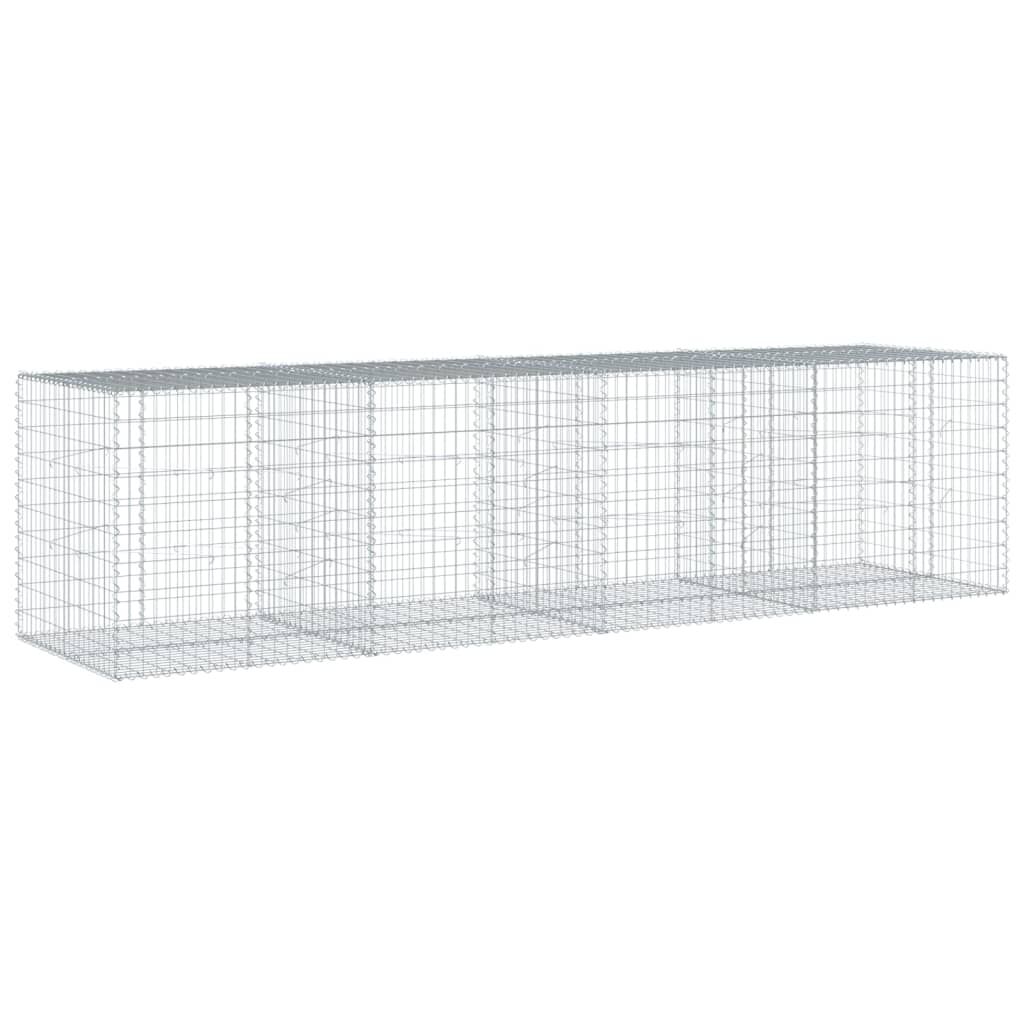 vidaXL Συρματοκιβώτιο με Κάλυμμα 400x100x100εκ από Γαλβανισμένο Χάλυβα