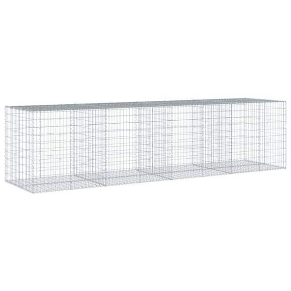 vidaXL Συρματοκιβώτιο με Κάλυμμα 400x100x100εκ από Γαλβανισμένο Χάλυβα