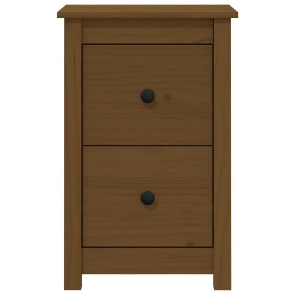vidaXL Κομοδίνο Καφέ Μελί 40x35x61,5 εκ. από Μασίφ Ξύλο Πεύκου