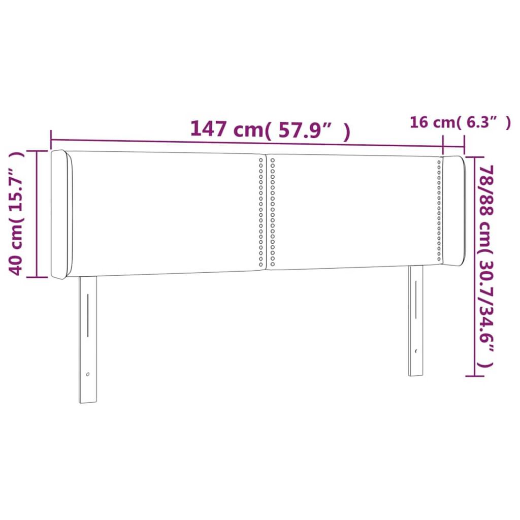 vidaXL Κεφαλάρι με Πτερύγια Καφέ 147x16x78/88 εκ. Συνθετικό Δέρμα