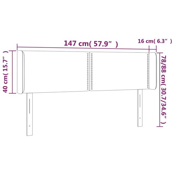 vidaXL Κεφαλάρι με Πτερύγια Καφέ 147x16x78/88 εκ. Συνθετικό Δέρμα