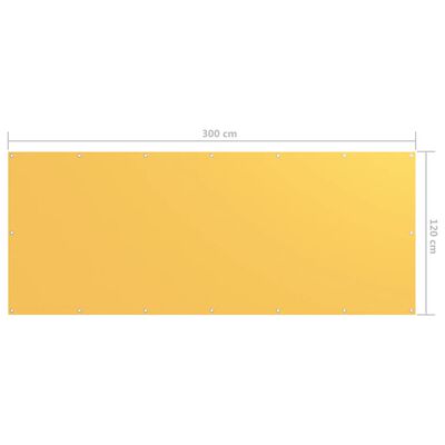 vidaXL Διαχωριστικό Βεράντας Κίτρινο 120 x 300 εκ. Ύφασμα Oxford