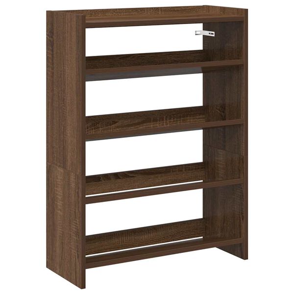 vidaXL Ράφι παπουτσιών καφέ δρυς 60x25x81 cm Κατασκευασμένο ξύλο