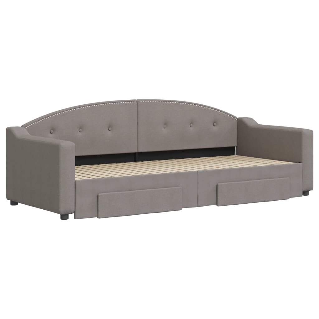 vidaXL Καναπές Κρεβάτι Συρόμενος Taupe 80x200 εκ. Υφασμάτινος Συρτάρια