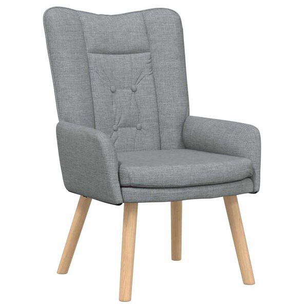 vidaXL Χαλαρωτική Πολυθρόνα Ανοιχτό γκρι 63 x 67 x 94 εκ. ύφασμα