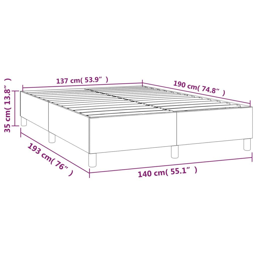 vidaXL Σκελετός Κρεβατιού Χωρίς Στρώμα Μπλε 140x190 εκ. Υφασμάτινο