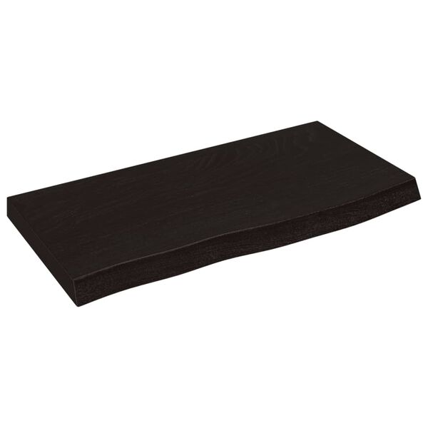 vidaXL Ράφι Τοίχου Σκούρο Καφέ 60x30x(2-4) εκ. Επεξ. Μασίφ Ξύλο Δρυός