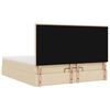 vidaXL Οθωμανικό κρεβάτι με στρώμα & LEDs Cream 160x200cm ύφασμα