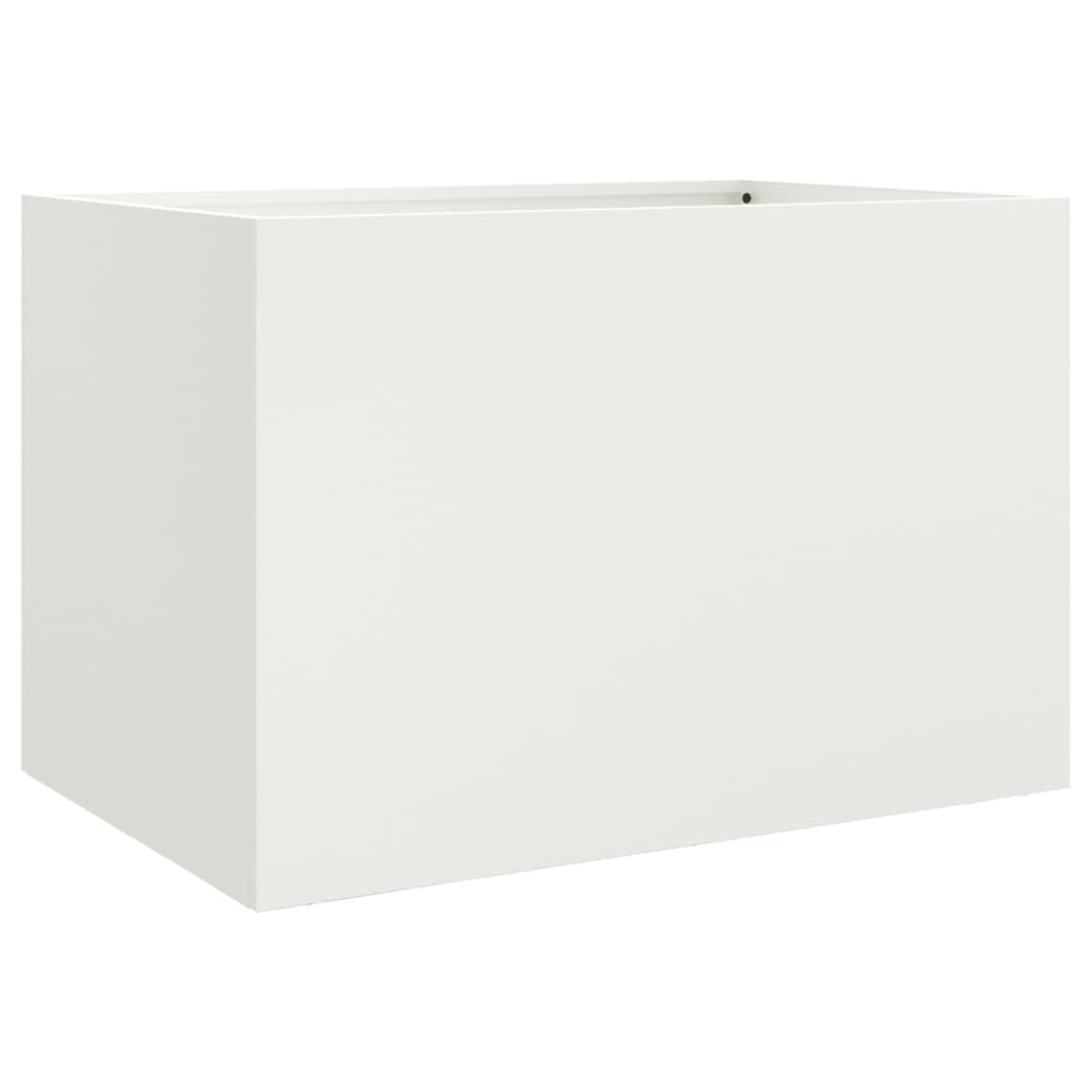 vidaXL Ζαρντινιέρα Λευκή 62x47x46 εκ. από Χάλυβα