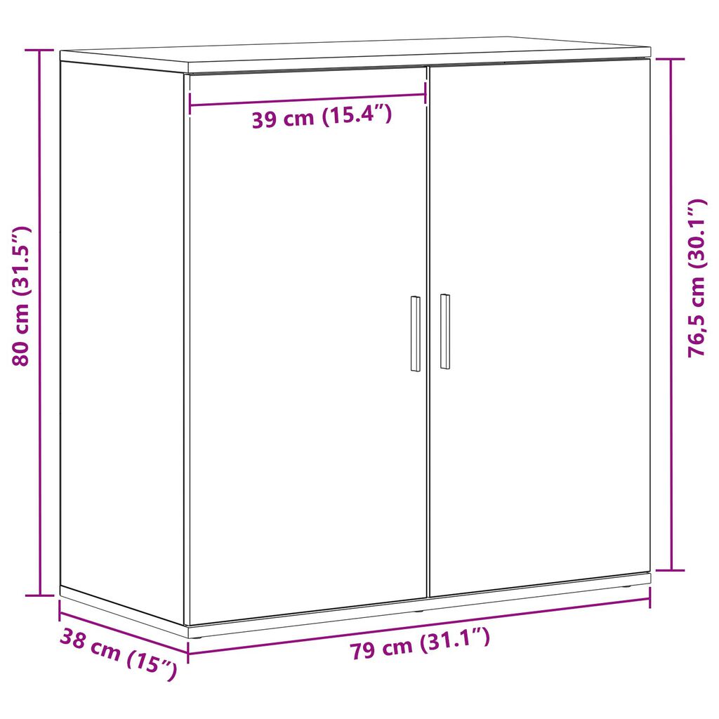 vidaXL Σαπούνι Artisan Oak 79x38x80 εκ. Επεξεργασμένο ξύλο