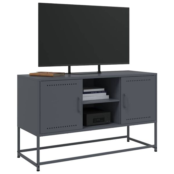 vidaXL Έπιπλο Τηλεόρασης Ανθρακί 100,5x39x60,5 εκ. από Ατσάλι