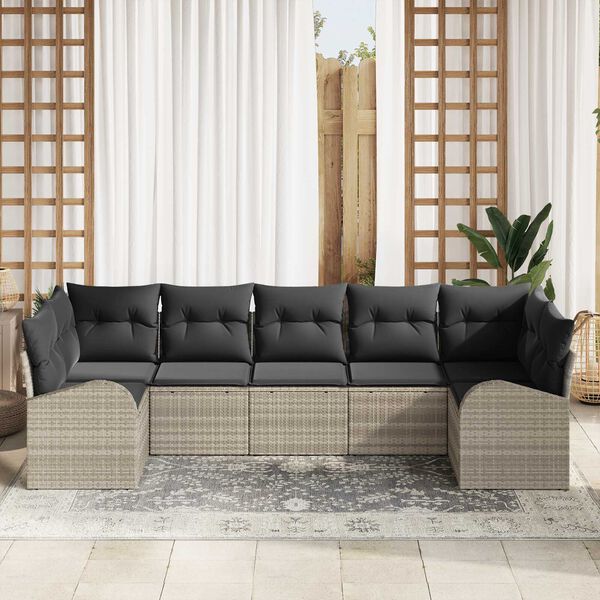 vidaXL &Sigma;&epsilon;&tau; &Kappa;&alpha;&nu;&alpha;&pi;έ &Kappa;ή&pi;&omicron;&upsilon; &mu;&epsilon; &mu;&alpha;&xi;&iota;&lambda;ά&rho;&iota; 7 pcs &Alpha;&nu;&omicron;&iota;&chi;&tau;ό &gamma;&kappa;&rho;&iota; &sigma;&upsilon;&nu;&theta;&epsilon;&tau;&iota;&kappa;ό &rho;&alpha;&tau;ά&nu;