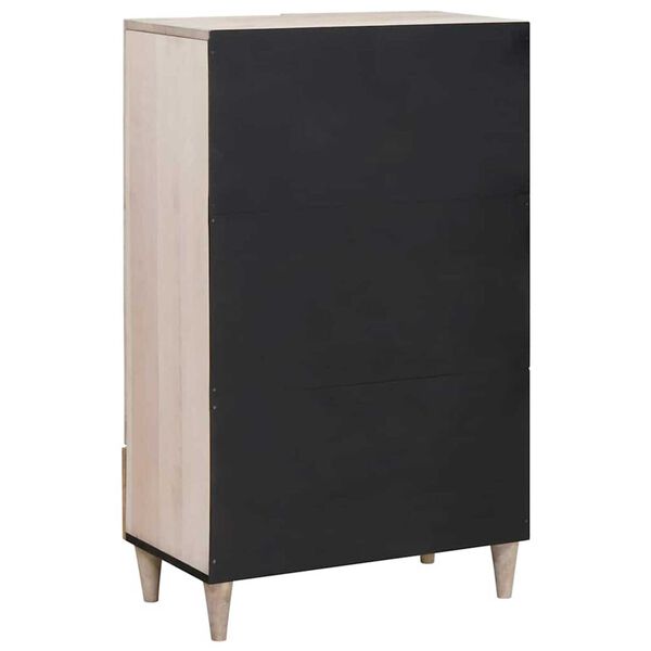 vidaXL Highboard με συρτάρι Λευκό 60 x 33 x 100 εκ. Μασίφ ξύλο μάνγκο