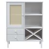 vidaXL Ντουλάπι Ψηλό SENJA Λευκό/Ρατάν 90x40x112 εκ. Μασίφ Ξύλο Πεύκου