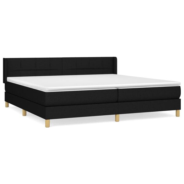 vidaXL &Kappa;&rho;&epsilon;&beta;ά&tau;&iota; Boxspring &mu;&epsilon; &Sigma;&tau;&rho;ώ&mu;&alpha; &Mu;&alpha;ύ&rho;&omicron; 200x200 &epsilon;&kappa;. &Upsilon;&phi;&alpha;&sigma;&mu;ά&tau;&iota;&nu;&omicron;