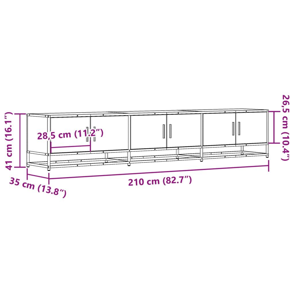 vidaXL Έπιπλο Τηλεόρασης Sonoma Δρυς 210x35x41 εκ. Επεξ. Ξύλο